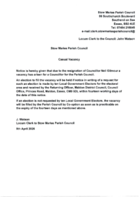 Notice of Casual Vacancy
